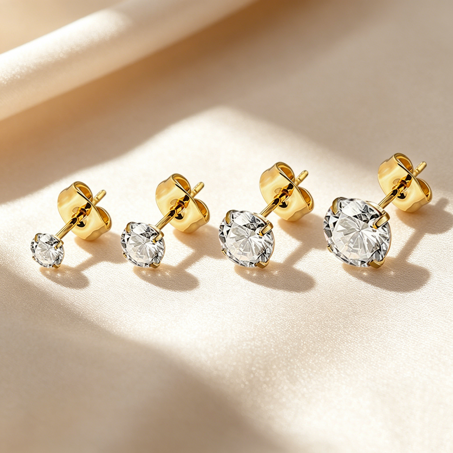 Classic Moissanite Solitaire Stud Earrings