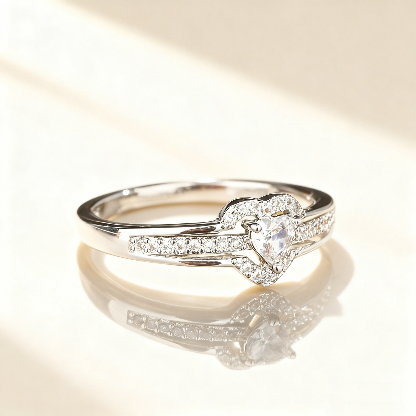 Heart-Cut Diamond Multi-Layer Ring