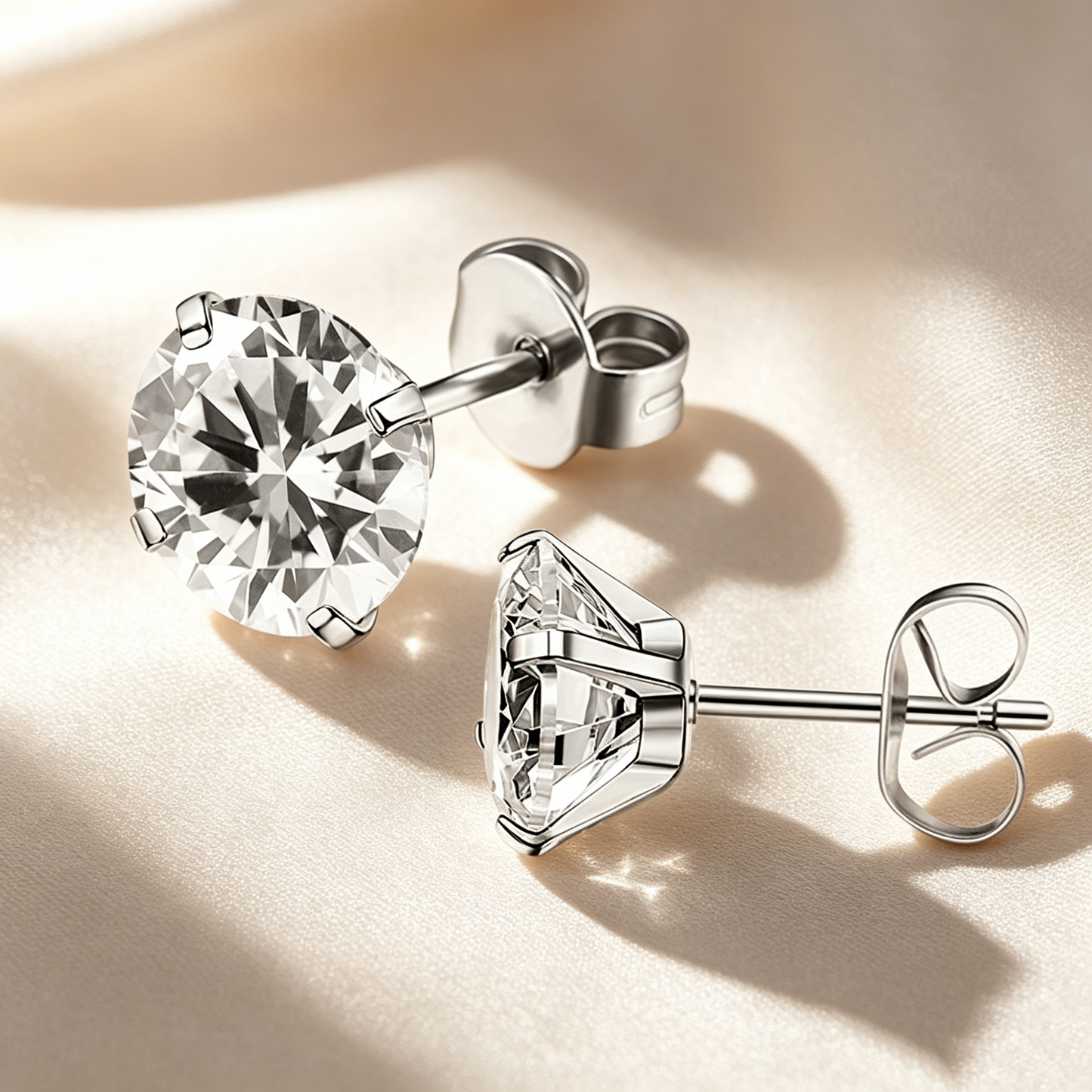 Classic Moissanite Solitaire Stud Earrings