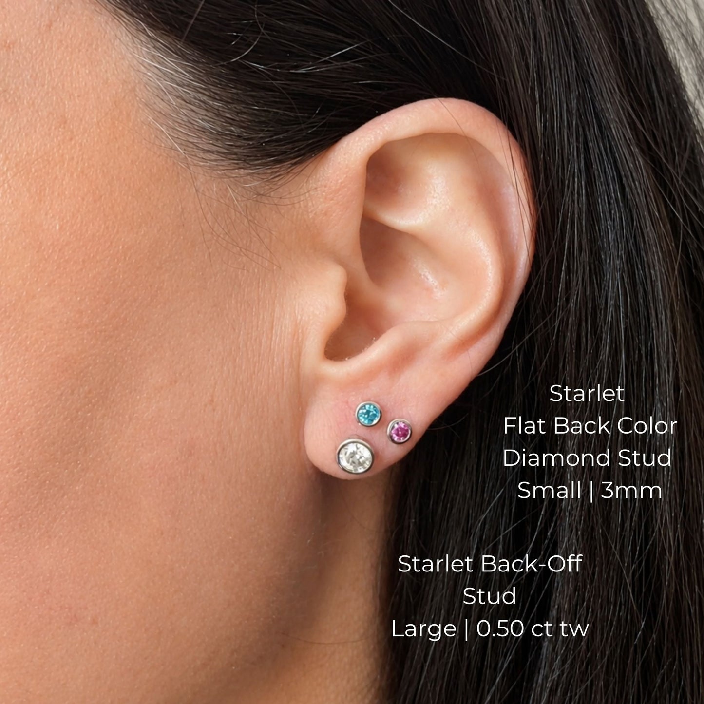 The Starlet Blue Diamond Flat Back Stud