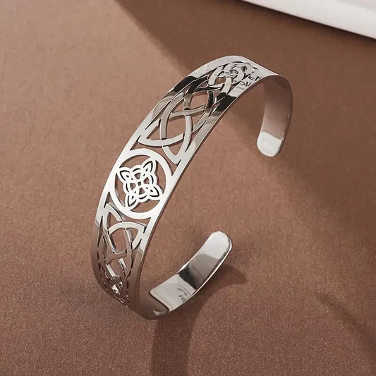Exquisite Open Silver Hollow Bracelet | White Gold