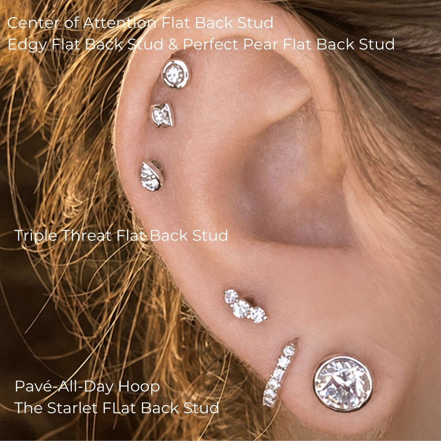Perfect-Pear Diamond Flat Back Stud
