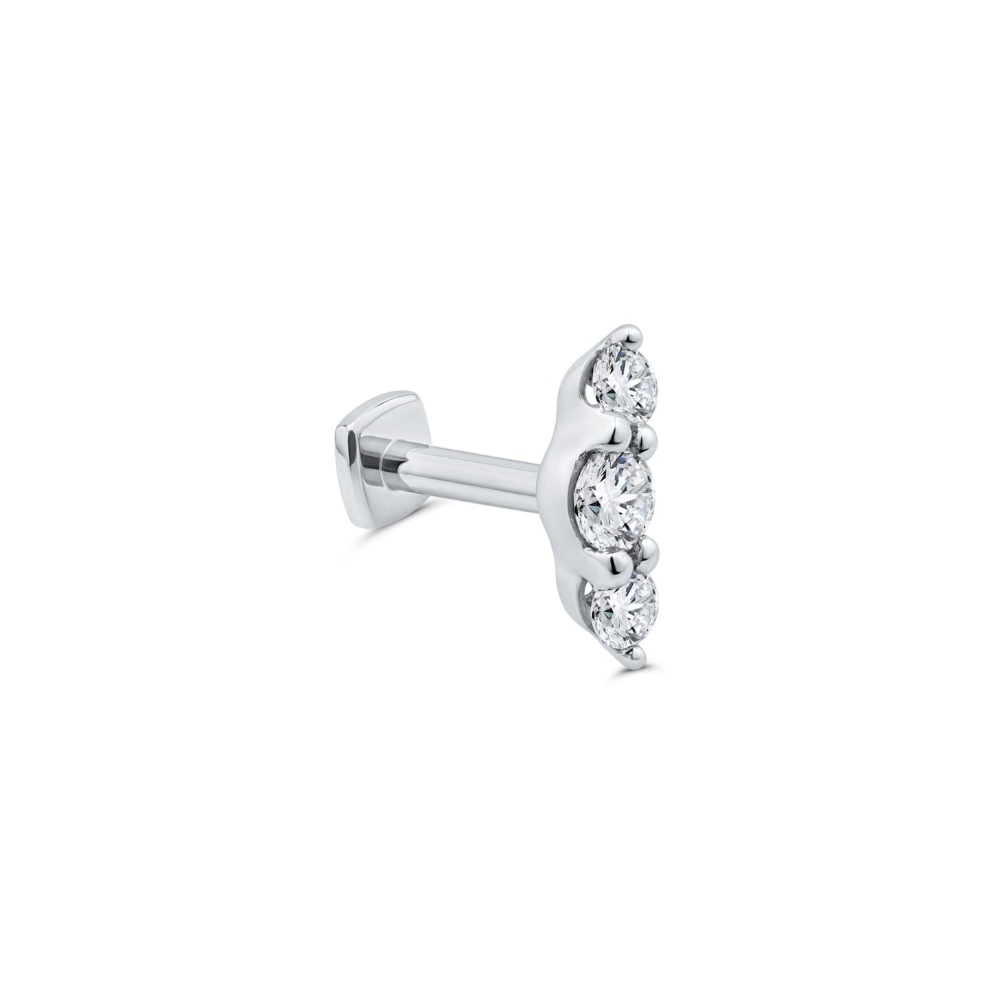 Triple-Threat Diamond Flat Back Stud