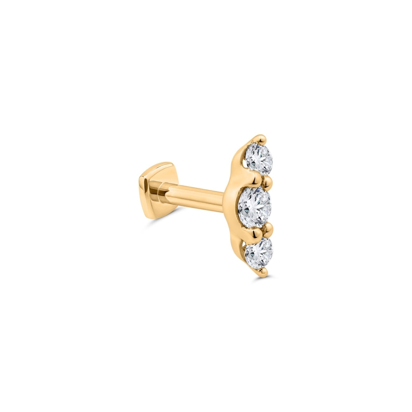 Triple-Threat Diamond Flat Back Stud